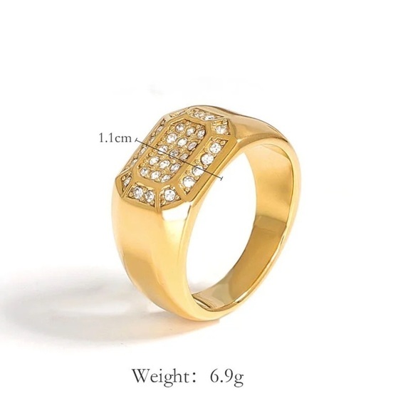 🌟SALE🌟18k Gold Plated Faceted Cubic Zirconia Ring - Picture 6 of 8